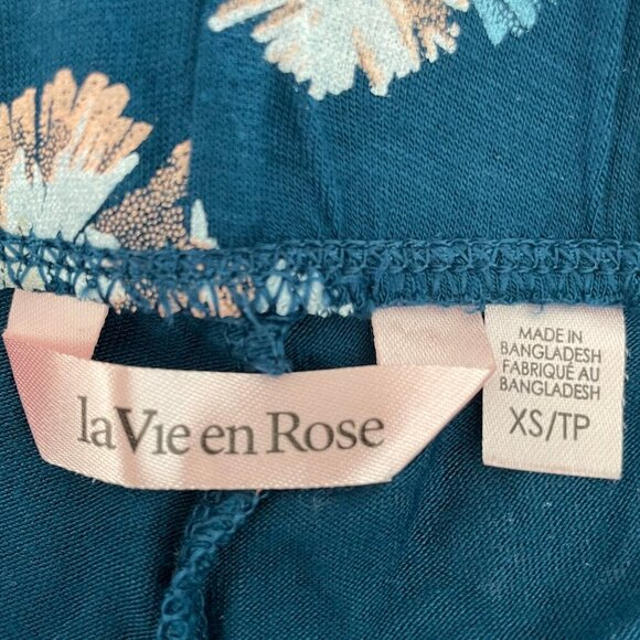 la Vie en Rose 2 Piece Pajama Set Rayon Blend Blue White Grey Peach Sz S & XS - Picture 8 of 13